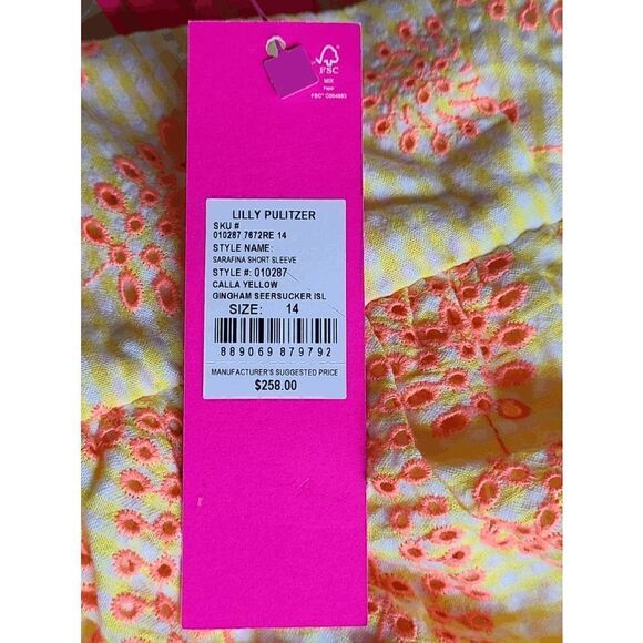 💛 NWT LILLY PULITZER Sarafina Eyelet Babydoll Cotton Dress SIZE 14 MSRP $258 - Picture 10 of 16